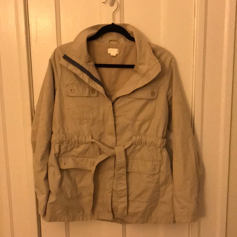 Beige trench coat